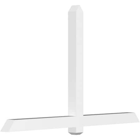 Ekena Millwork Eugene Architectural Grade PVC Gable Bracket, 72"W x 45"H x 4"D x 4"F, 15/12 Pitch GBP072X45X0404EUG00